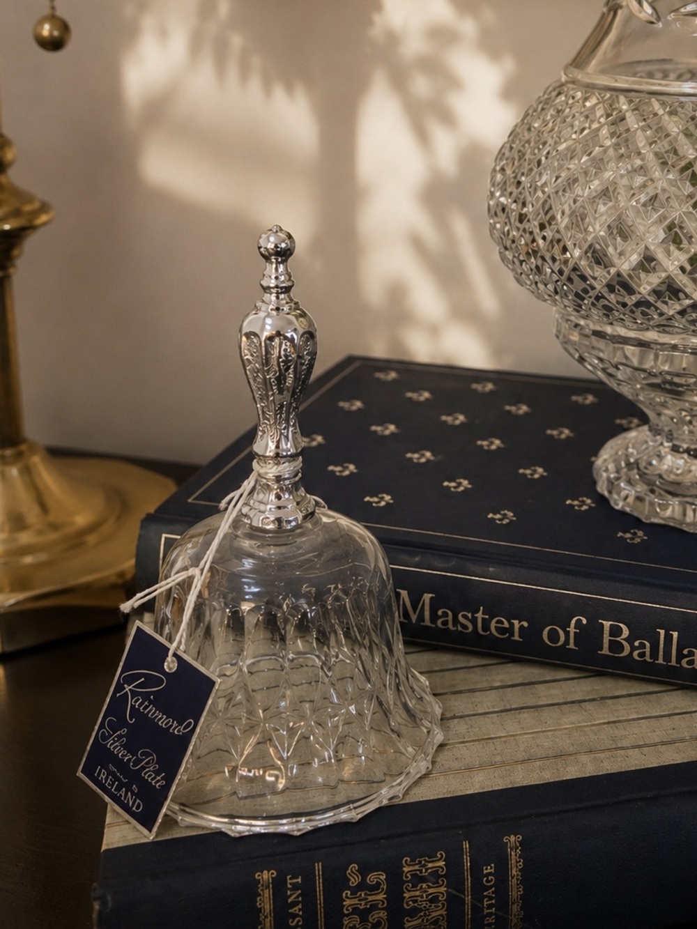 Vintage English Lead Crystal Bell Silver Plated | Grandmillennial Old Money